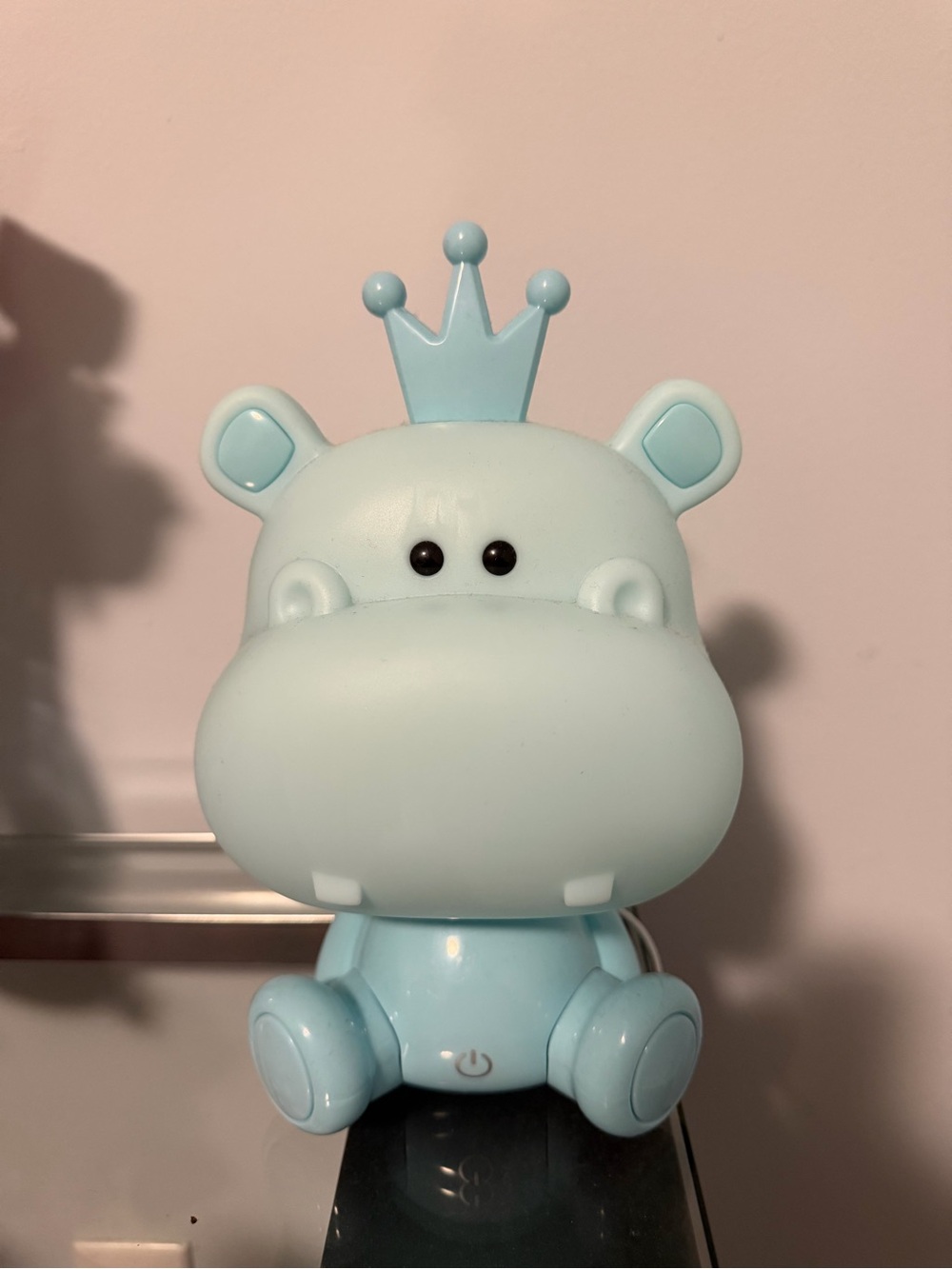 Cute Crown Hippo Night Light - Blue